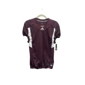 Adidas Techfit Football Jersey Mens Large‎ Brugundy Football Compression NWT